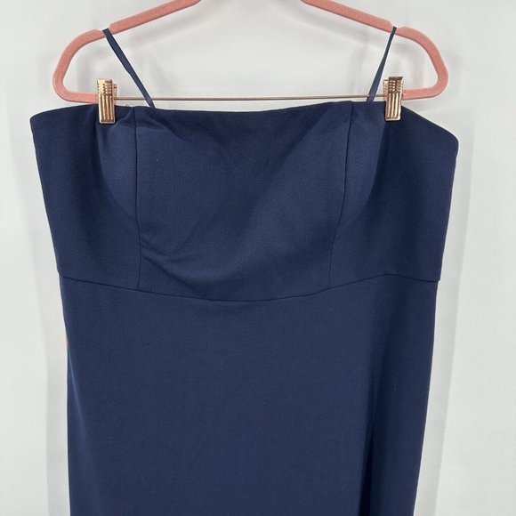 NWT BHLDN Anthropologie Tess Navy Blue Strapless Maxi Dress Prom Wedding Sz 18W - Picture 1 of 7